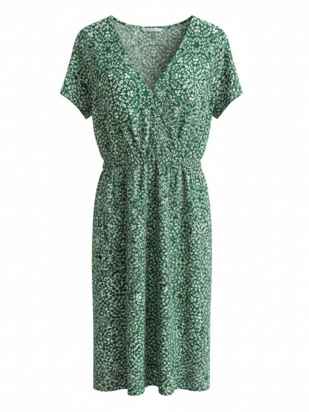Reitmans Green Floral Faux-Wrap Midi Dress – Size Large